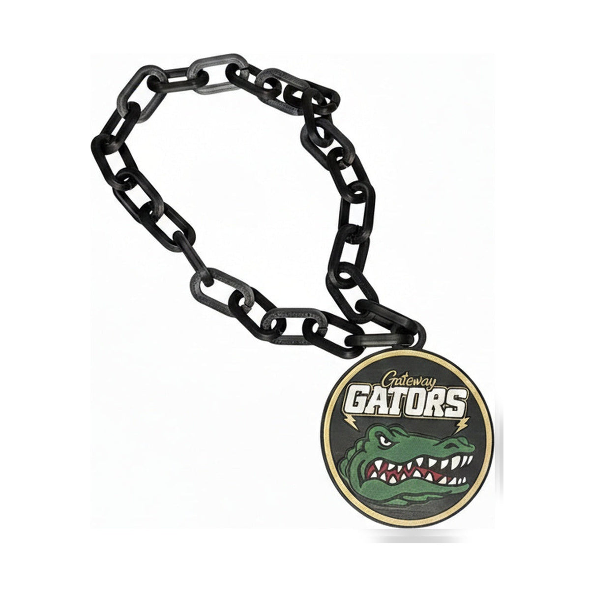 Hype Chain oversized black chain necklace with custom team medallion